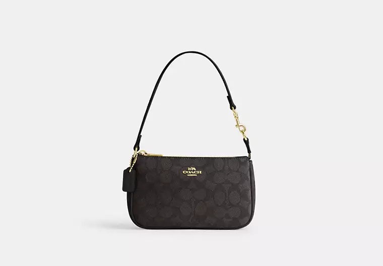 COACH SIGNATURE NOLITA BAG - DARK BROWN